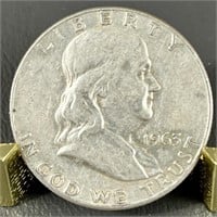 1963D Ben Franklin Silver Half Dollar (90%)