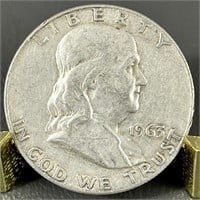 1963D Ben Franklin Silver Half Dollar (90%)