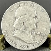 1952 Ben Franklin Silver Half Dollar (90%)