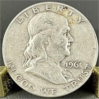 1961D Ben Franklin Silver Half Dollar (90%)