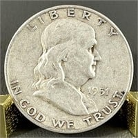 1951S Ben Franklin Silver Half Dollar (90%)