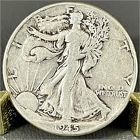 1945 Walking Liberty Silver (90%) Half Dollar