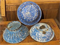 Blue & White Enamelware Bowls