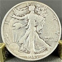 1945D Walking Liberty Silver (90%) Half Dollar