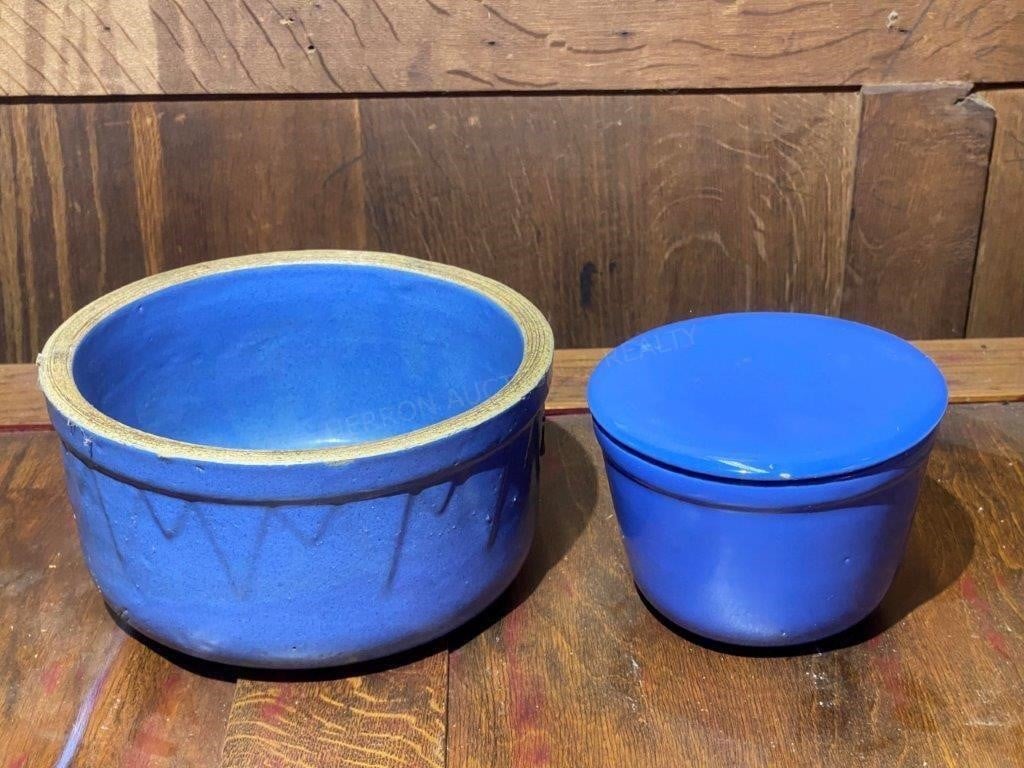 2 Blue Stone Bowls