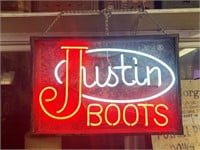Lighted Justin Boots Sign