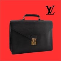 LV Epi Serviette Ambassadeur Black Briefcase