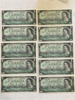 10- (1867-1967) Cdn UNC $1 Notes