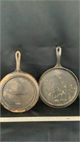 Cast iron griddle pans, 1-Lodge, 1-unmarked