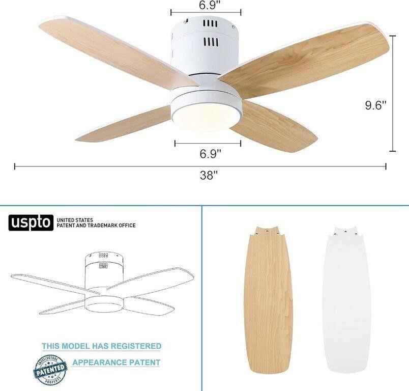 NEW $190 Ohniyou Ceiling Fan with Lights -38''