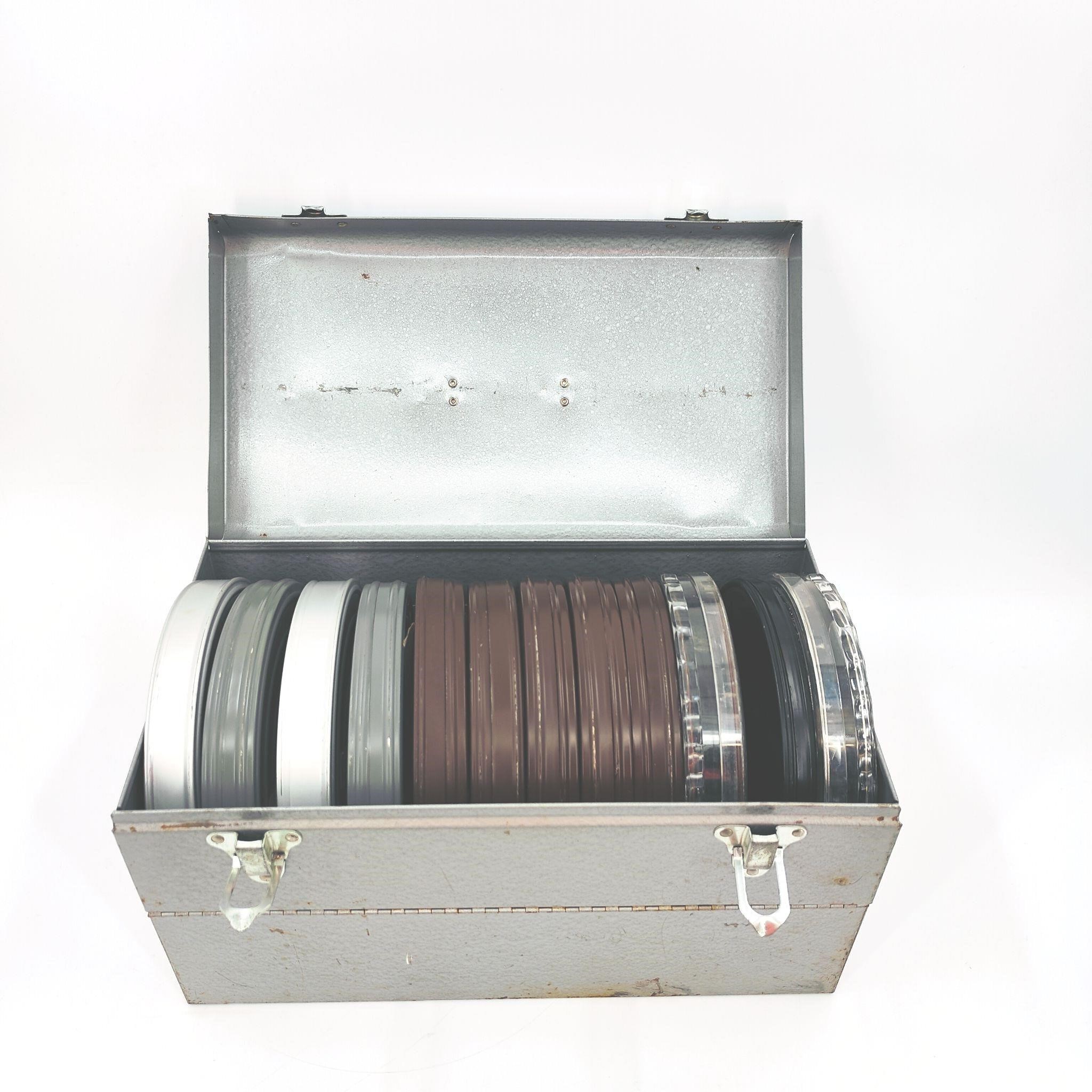 12 Vintage Film Reel Cases with Box
