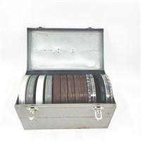 12 Vintage Film Reel Cases with Box