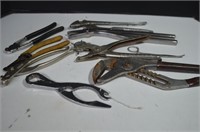 Assorted Tools,Adjustable Wrenches,Leather Punch &