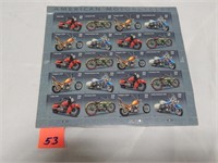 Page w/ 20ct 39¢ Stamps "American Motorcycles"