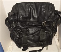 Black Motorcycle Travel Bag w/ Zippered Pouches &