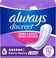 112 Ct Always Discreet Adult Incontinence Pads