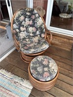 Swivel Patio Chair & Foot Stool