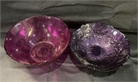 Pink & Purple Art Glass Bowls