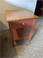 2-Light Pink 1-Drawer Wood End Tables