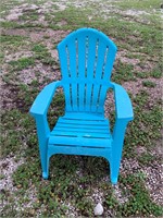 blue plastic adirondack chair