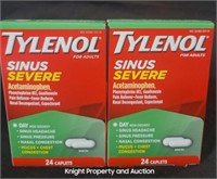 2 Tylenol Sinus Severe 24 Caplets per package
