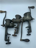 (3) antique grinders