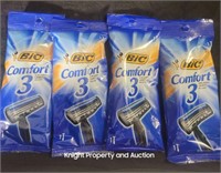 4 Bic Comfort 3 Blades Razor 1 per package