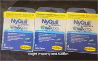 3 NyQuil Severe+ Vicks Vapo COOL 4 Caplets per box