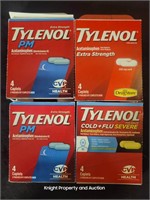 2 Tylenol PM, 1 Extra Strength, 1 Cold+Flu Severe