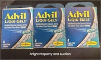 3 Advil Liqui-Gels 4 Caplets per box