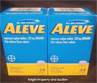 2 Aleve 220mg 24 Caplets per box