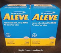 2 Aleve 220mg 24 Caplets per box