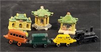 Miniature Train Cars & Buildings