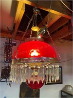 Hanging Red Parlor Lamp