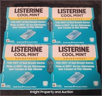 4 Listerine Cool Mint Pocketpaks 24 Strips