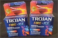 2 Trojan Fire & Ice condoms 3 per pack