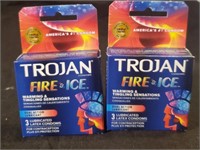 2 Trojan Fire & Ice condoms 3 per pack