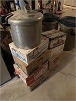 (8) boxes of jars & and a canner, many of them