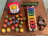 Vintage Blocks, Toy Phone, Xylophone etc