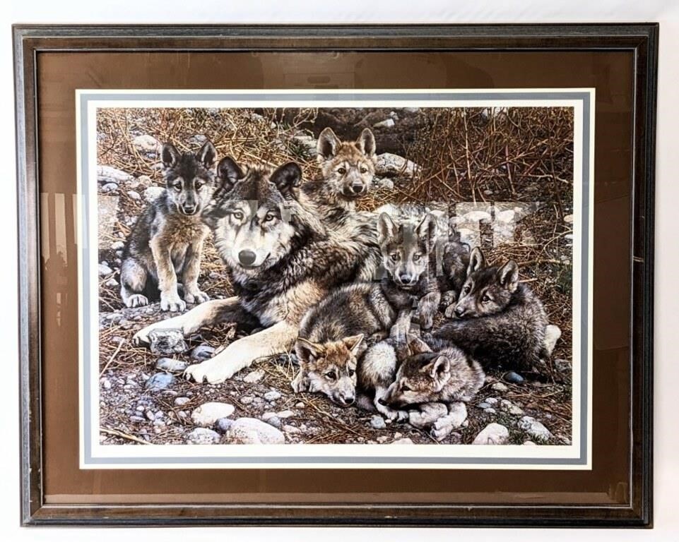 Carl Brenders Den Mother-Wolf Family Lithograph
