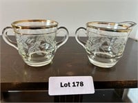 Etched Sugar and creamer Set