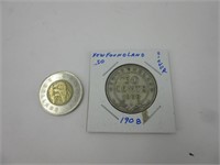 0.50$ Newfoundland 1908 silver