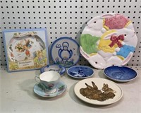 Tea Cup Saucer & Collector Plates