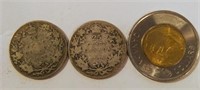 Canada 1919-1920, 2 pièces 25 cents silver