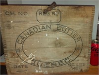 Boite ancienne en bois Canadian Butter Québec