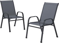 XIELOUS Outdoor Patio Chairs Set of 2  Stackable