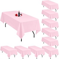 10 Pack Pink Tablecloth  60x102 Inch Polyester