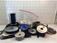 Buttons & Assorted Satin sewing Material