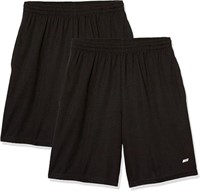 2-Pk Essentials Men's XL Activewear Short, Black