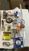 Staple gun, staples, seat mount, soldering rod